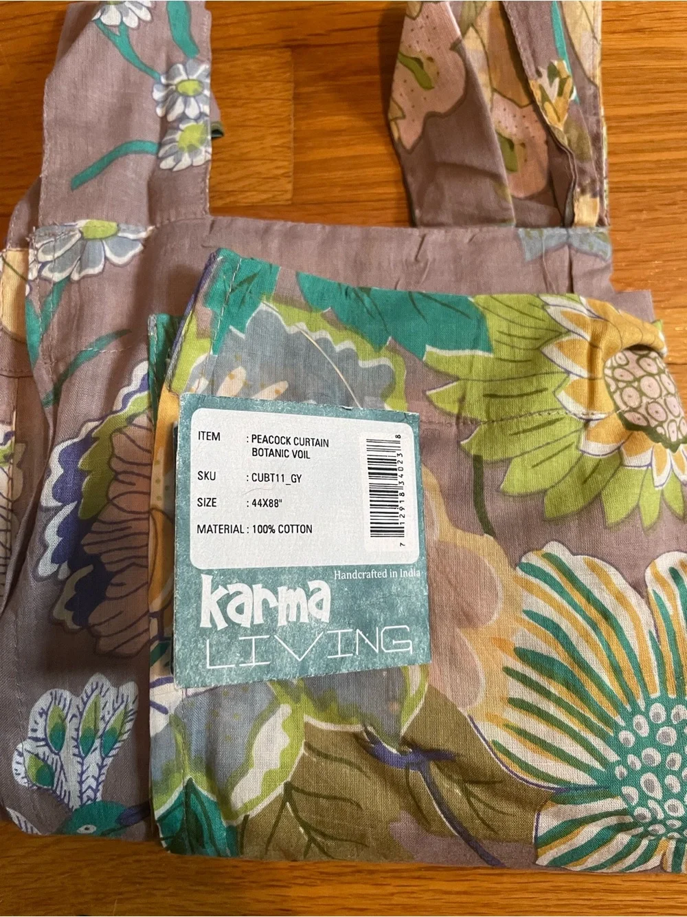 Karma Living Curtain with Botanical Designs